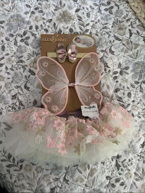 NWT Elly & EmmY Pink Butterfly Tutu Set